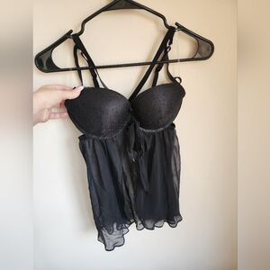 Victoria's Secret Women's Black Open Front Lingerie Size 36 C.